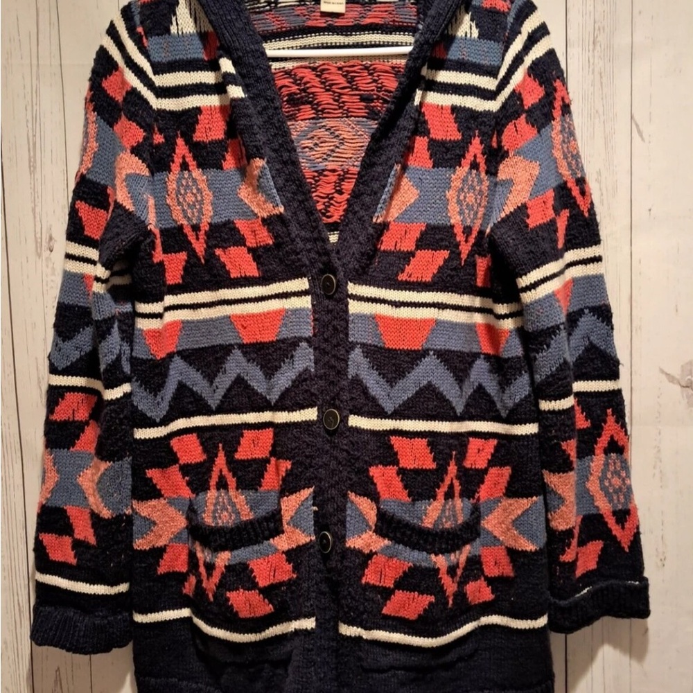 Lucky Brand Multicolor Knit Hooded Sweater